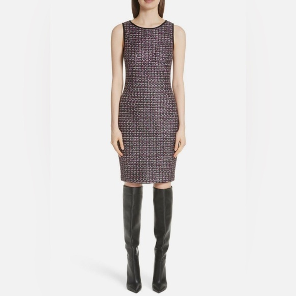 St. John Dresses & Skirts - St. John Black Painterly Sheen Tweed Knit Dress
